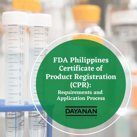 FDA CPR Certificate of Product Registration Requirements and.